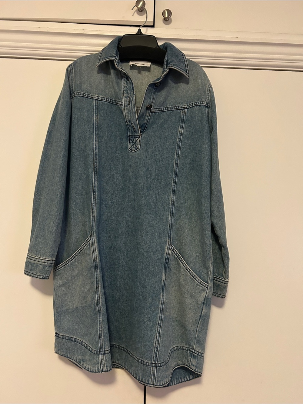 ba&sh Light Blue Denim Tunic Dress
